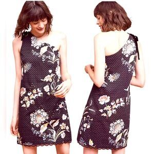 ANTHROPOLOGIE MAEVE ASHBURY ONE SHOULDER STUDED DETAIL DRESS SIZE 2